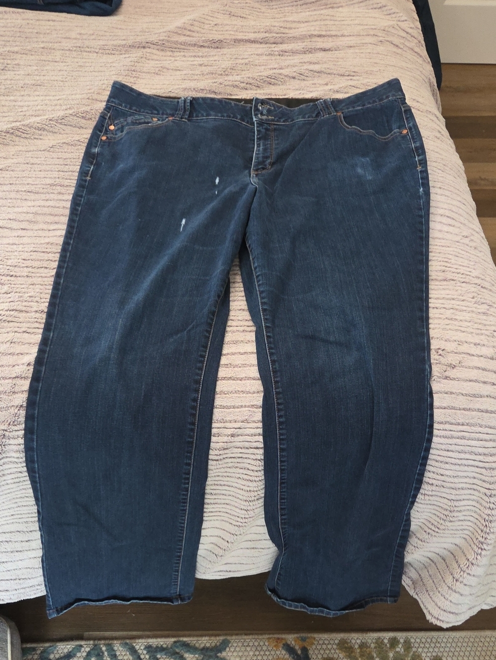 Lane Bryant Women's Dark Blue Straight Leg Jeans